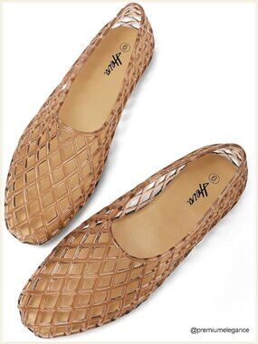 Jelly Mesh Flats Breathable Clear Hollow Shoes Summer Beach Ballet Sandals